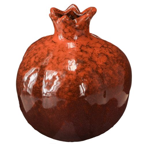 Granatapfel Deko Vase Keramik Rot Braun Ø10,5cm H12cm