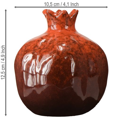 Granatapfel Deko Vase Keramik Rot Braun Ø10,5cm H12cm | Floristik24.ch