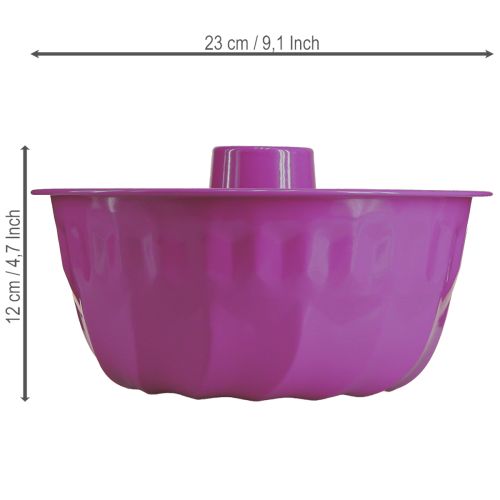 Artikel Gugelhupfform aus Metall, Ø 23 cm, H 12 cm, Lila, für dekorative Anwendungen