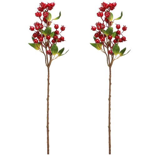 Artikel Hagebutten Deko Zweig Kunstpflanze mit roten Früchten 60 cm 2 Stück