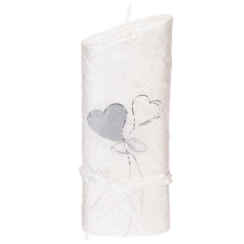 Hochzeitskerze Kerze Silberhochzeit Kerze Weiß 210/85mm