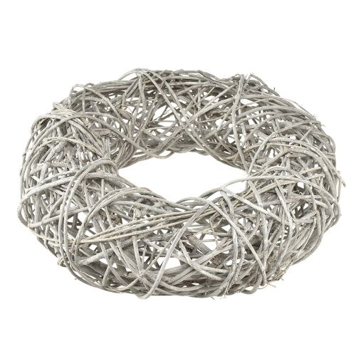 Holzkranz Dekokranz Rattan Natur Weiß Ø30cm H9,5cm | Floristik24.ch