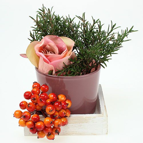 Floristik24 Mini Holztablett Weiß 12cm x 12cm x 3cm