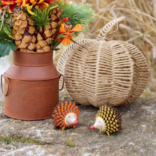Artikel Igel Deko Holz Dekofigur Herbst Orange Gelb 8×7×6cm 4St