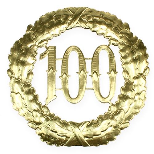 Jubiläumszahl 100 in Gold Ø40cm