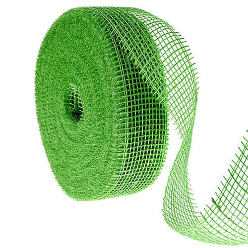 Juteband Grün 5cm x 40m – Dekoratives Gitterband aus Jute für kreative Anwendungen online kaufen | Floristik24.ch