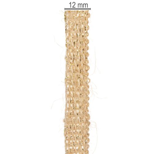 Juteband Dekoband Gold Natur 12mm 10m für Dekorationen | Floristik24.ch