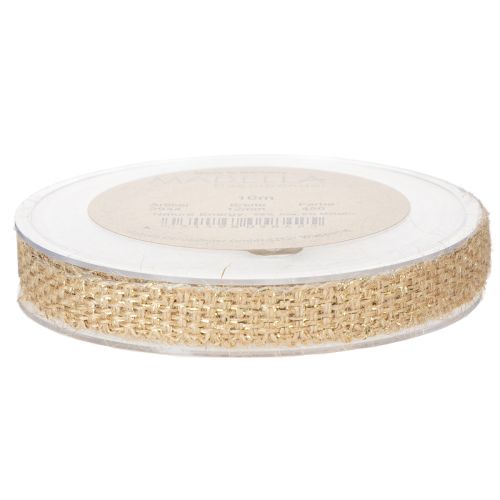 Juteband Dekoband Gold Natur 12mm 10m für Dekorationen | Floristik24.ch