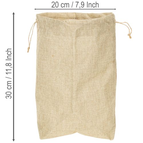 Jutebeutel mit Kordelzug 20×10×30cm Naturfarben wiederverwendbar | Floristik24.ch