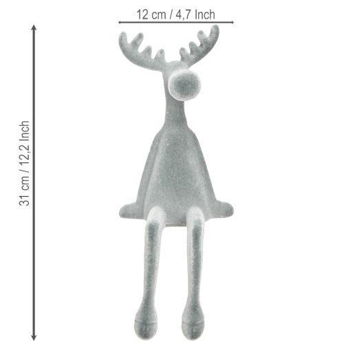 Kantenhocker Elch Deko Kantensitzer H31cm Grau 3 St | Floristik24.ch