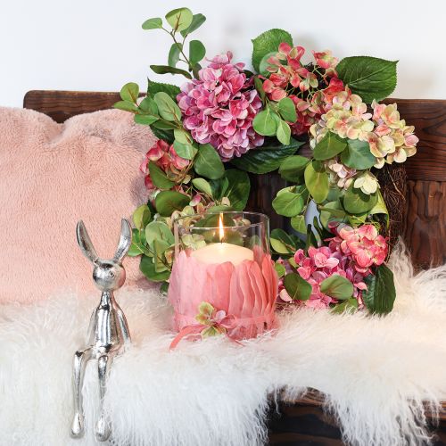 Floristik24 Kantenhocker Hase Osterhase Metall Silber 12×11×34cm