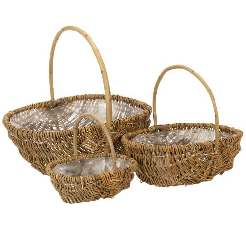 Kartoffelkorb 43/33/23cm mit Folie Natur Set von 3St | Floristik24.ch