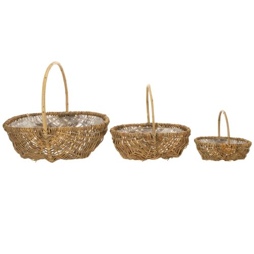 Kartoffelkorb 43/33/23cm mit Folie Natur Set von 3St | Floristik24.ch