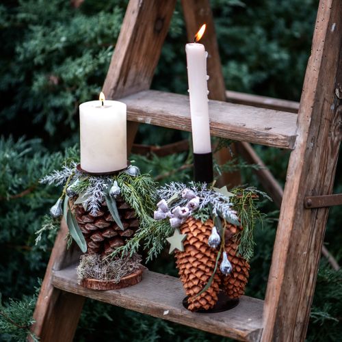 Floristik24 Kerzenhalter Adventskranz Kerzenhalter Schwarz 2,2×4cm 4 St