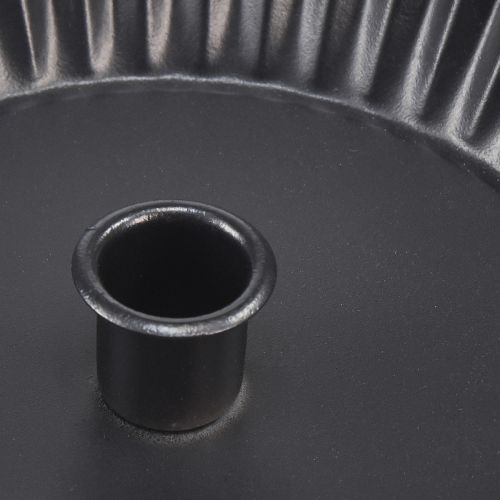 Artikel Kerzenhalter aus Metall in Kuchenform Schwarz Ø18cm 2St