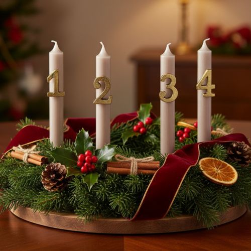 Kerzenpins Adventszahlen 1–4 Metall Goldfarben 4 cm | Floristik24.ch