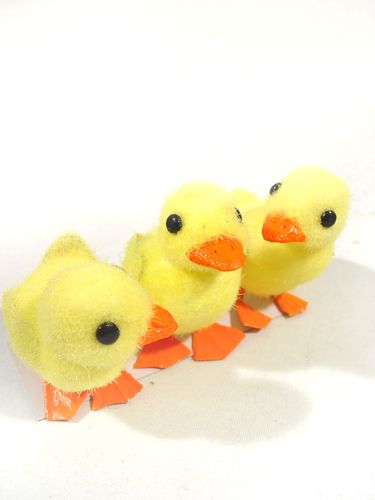 Floristik24 Küken m. Drahtfüßen 8cm 12St. gelb/orange