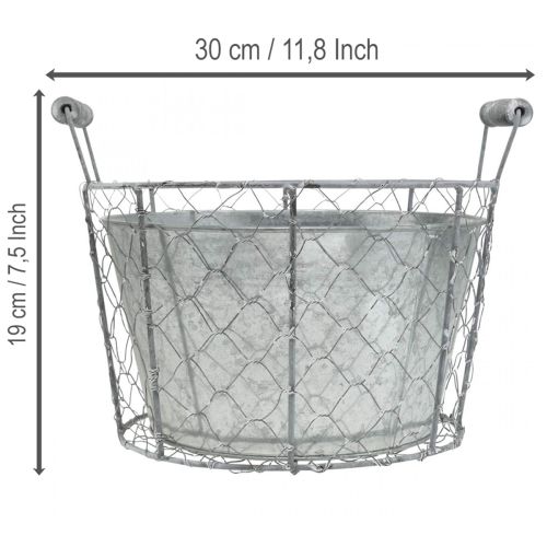 Artikel Drahtkorb mit Metalleinsatz Ø26cm – Pflanzkorb Weiss Waschung für Indoor und Outdoor