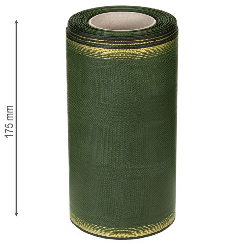 Artikel Elegantes Kranzband Moiré 175mm, Dunkelgrün mit Perlkante und Taftbindung für feierliche Anlässe