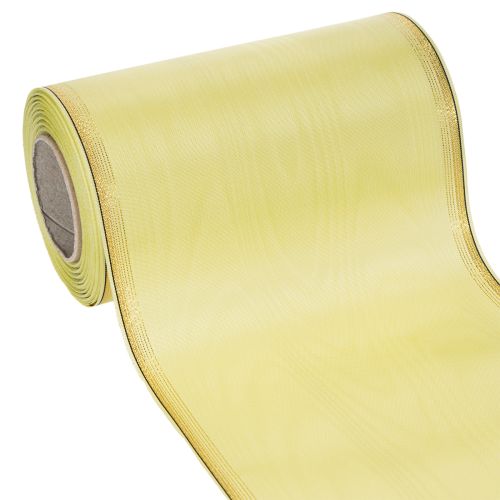 Moiré Kranzband Hellgrün mit Goldrand 175mm x 25m, Hochwertige Dekoration für Floristik online kaufen | Floristik24.ch
