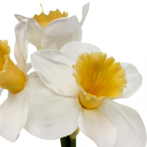 Künstliche Narzissen Seidenblumen Weiß Osterglocke 40cm 3St
