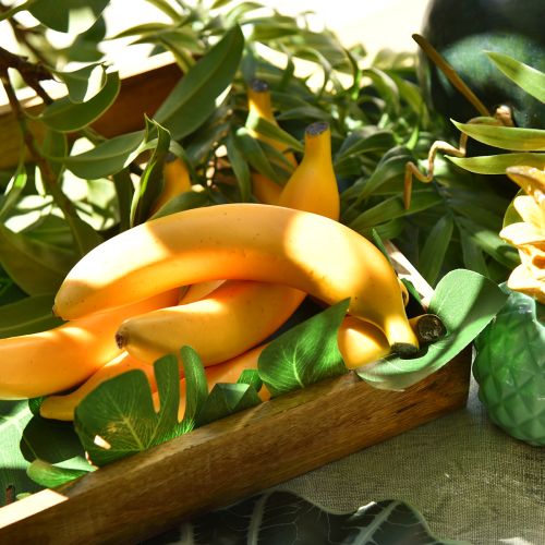 Künstlicher Bananenbund, Deko-Obst, Baby-Bananen L7–9cm