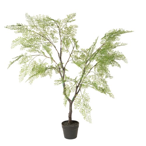 Künstlicher Baum mit filigranen Blättern 120 cm Grün-Braun Kunststoff | Floristik24.ch