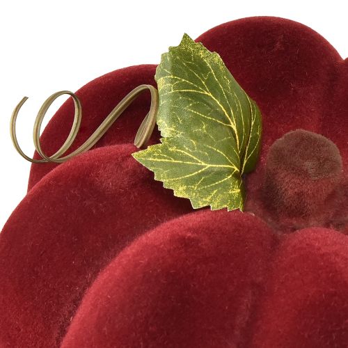Floristik24 Kürbis Deko beflockt Kürbis Rot Burgund Samtige Optik 20cm 2St