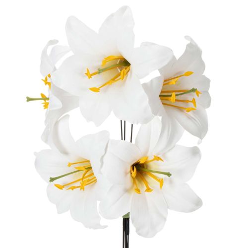 Künstliche Lilie weiss mit Draht 35 cm 5er-Set
