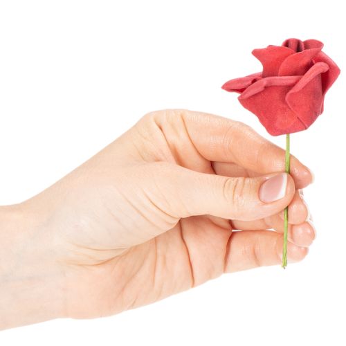 Künstliche Rosen rot mit Drahtstiel 5 cm Blütendurchmesser 100 Stück | Floristik24.ch