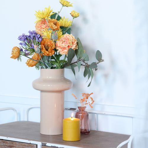 Floristik24 Kunstblumen Künstliche Mohnblume Deko Mohn Orange 48cm