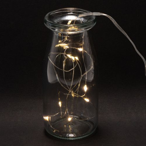 Lichterkette Batteriebetrieben Innenbereich Warmweiss 10 LEDs 1 Meter | Floristik24.ch
