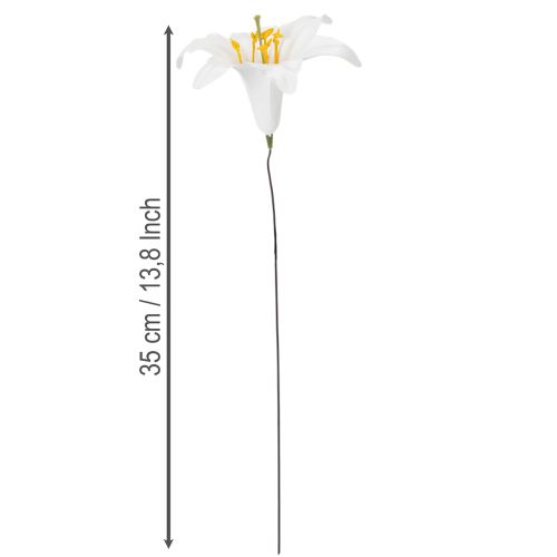 Lilie aus Kunststoff mit Steckdraht 35cm Weiss 25 Stück für Dekoration und Gestecke | Floristik24.ch