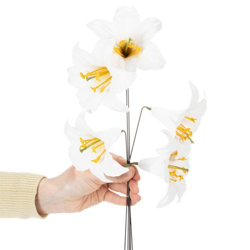 Lilie aus Kunststoff mit Steckdraht 35cm Weiss 25 Stück für Dekoration und Gestecke | Floristik24.ch