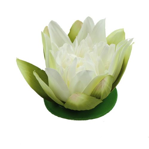 Künstliche Lotusblüte Creme 13cm 4St