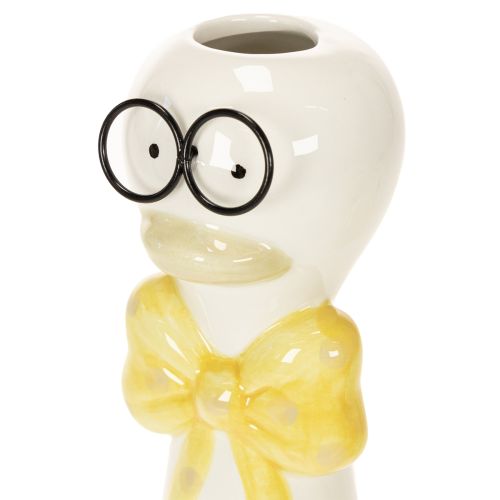 Keramik Entenfiguren mit Brille in Gelb und Weiss, 25 cm, 3er-Set | Floristik24.ch