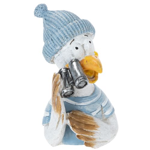 Maritime Dekofigur Möwe aus Polyresin Blau Weiss Silber 11 cm online kaufen | Floristik24.ch