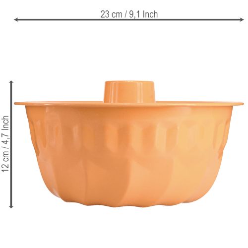Artikel Metall Deko Backform Gugelhupf Orange Ø23cm H12cm