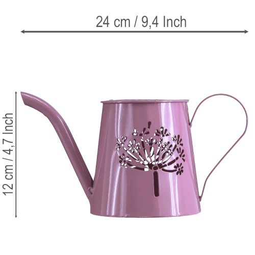 Metall Deko-Giesskanne Pink mit Pusteblumen-Motiv 12cm 2er Set für Innen- und Aussendekoration | Floristik24.ch