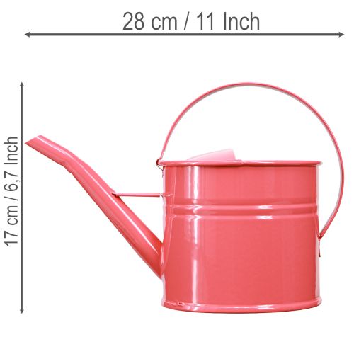 Metall Gießkanne Rosa 1,25l Blumentopf für Innen und Aussen | Floristik24.ch