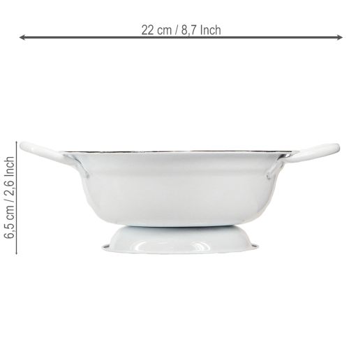 Artikel Metallschüssel Deko Weiß Schwarz Ø16,5cm H6,5cm 4St