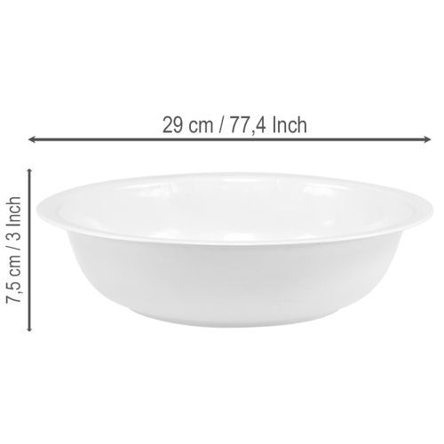 Metallschüssel Weiss Ø29cm H7,5cm mit Emaille-Optik – Dekoschale für Trockenblumen und Vintage-Dekoration | Floristik24.ch