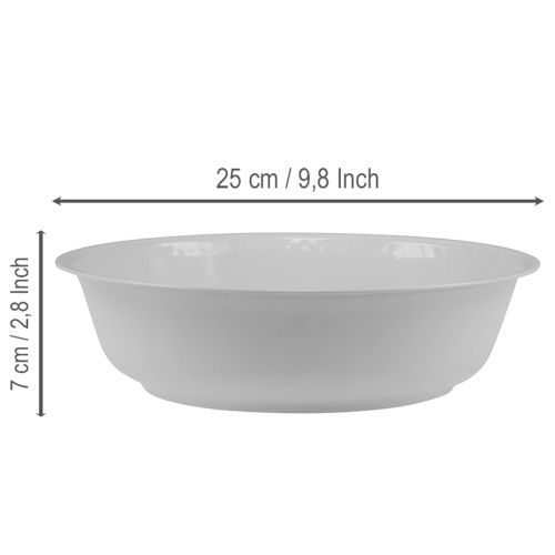 Metallschüssel Weiss Ø25cm H7cm Emaille-Look für Dekoration und Gestecke | Floristik24.ch