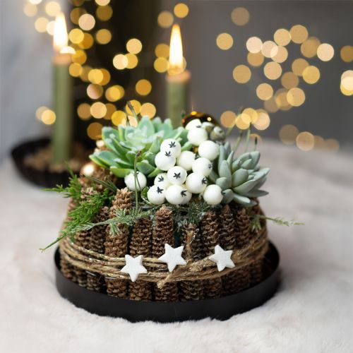 Floristik24 Metalltablett Rund Kerzentablett Schwarz Ø20cm H2,5cm 2St