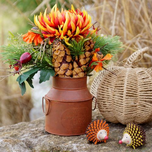 Floristik24 Milchkanne Deko Rost Übertopf Metall Deko Ø13cm H15,5cm