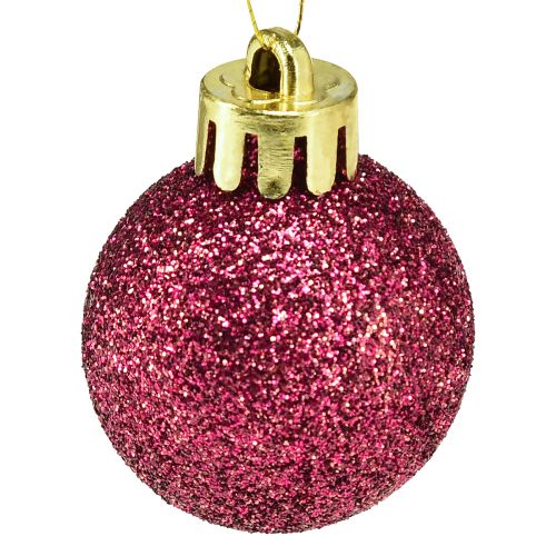 Artikel Mini Christbaumkugeln Pink Bruchfest Ø3cm H3,5cm 14 St