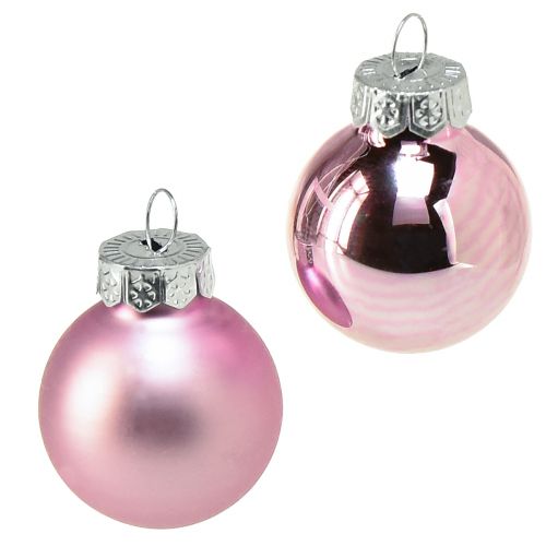 Mini Weihnachtsbaumkugeln Glas Hell Lila Ø2,5cm 22 St