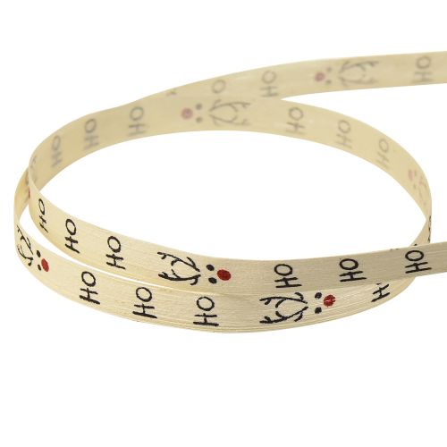 Floristik24 Nachhaltiges Kräuselband Weiß Geschenkband Weihnachten "Ho Ho Ho" 10mm 100m