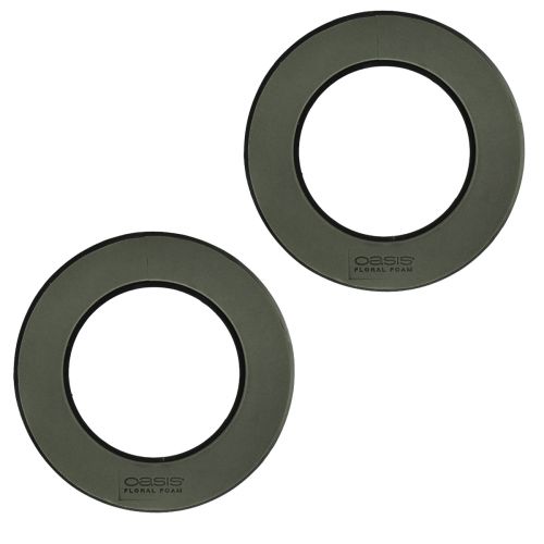 Floristik24 Steckschaum Kranz Ring Schwarz Ø30cm 2 St