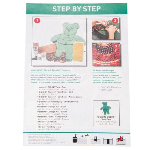 Artikel Steckschaum Figur Teddy mit Ständer 48,5cm x 42cm H5cm 1 St